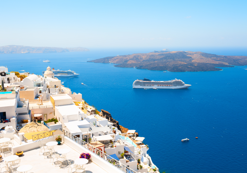 cruise ship near port